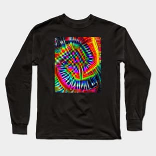 Tie-Dye Meets Abstract Digital Art Long Sleeve T-Shirt